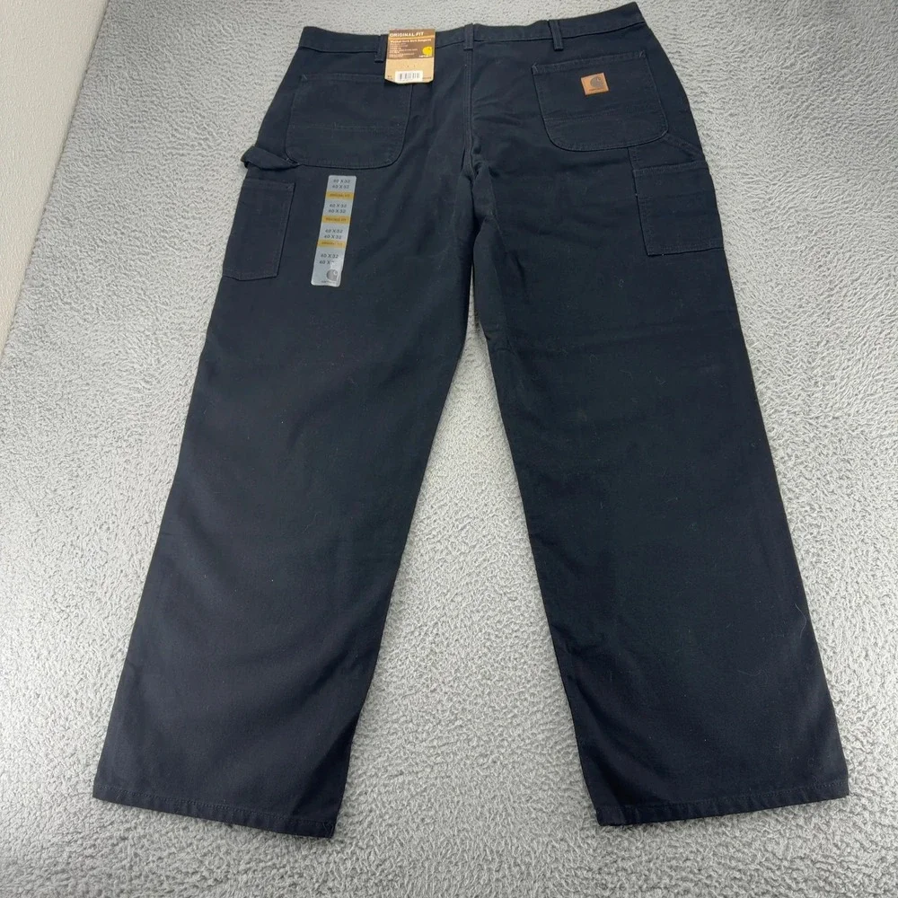 Carhartt Jeans Mens 40x32 Black Loose Straight Washed Duck Dungaree Orginal Fit
